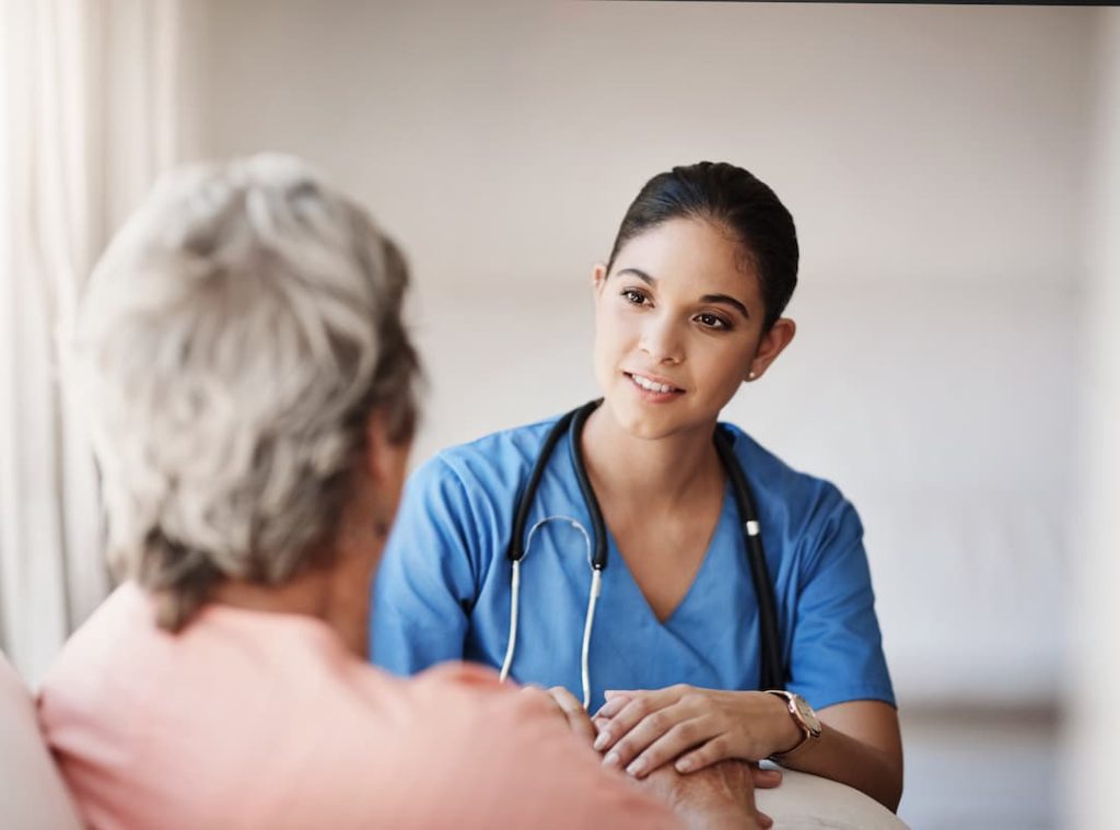 Medical, empathy and female caretaker volunteer